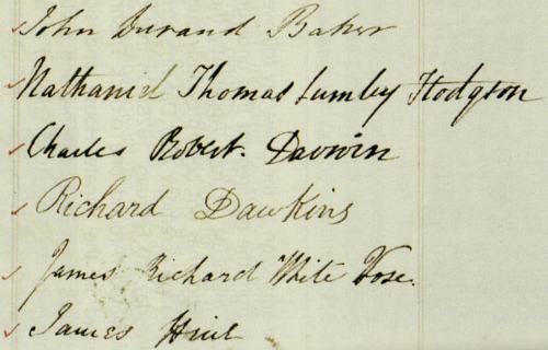 20-Feb-1828: Charles Darwin meets Richard Dawkins!