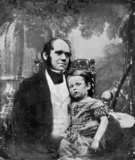 Daguerrotype of Charles Darwin and his son William